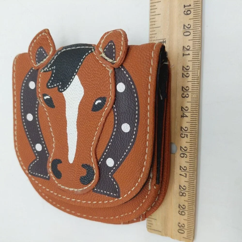 Claire's Pocket Wallet Horse Small Mini Brown Horse Shoe - Picture 7 of 10